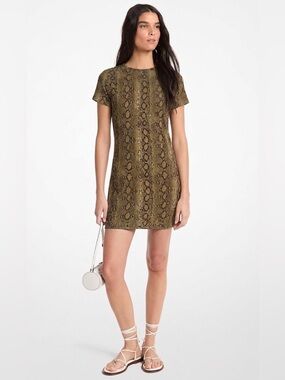 NWT Michael Kors Snakeprint T Shirt Mini Dress Size M